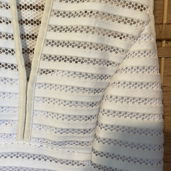 White Mini Dot Cut-Out Dress with Liner - Picture 3 of 5